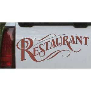 Brown 18in X 7.0in    Restaurant Window Sign Decal Business Car Window 