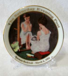   MINIATURE NORMAN ROCKWELL COLLECTOR PLATE GIRL AT THE MIRROR  