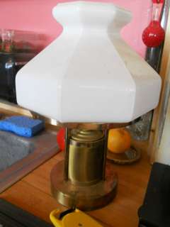 vintage brass oil lamp,white milkglass/milk glass shade  