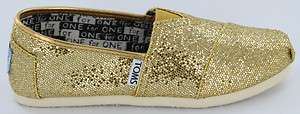TOMS GOLD YOUTH GLITTERS  