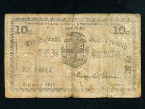 SarawakP 7,10 Cents 1919 * GOVERNMENT TREASURY * RARE  