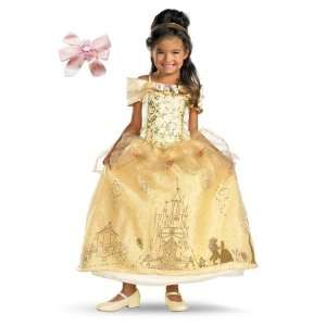   Disney Prestige Belle Princess Dress Up Costume Size 7 8 and Hair Bow