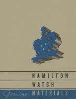 Hamilton Watch Materials Catalog PDF on CD or DL  