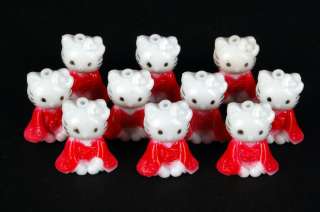 PLASTIC HELLO KITTY 10 Lot Charm Toy Craft Party Favor  