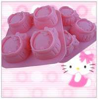 2pcs Silicone Hello Kitty Cupcake Mold Cake Bakeware  