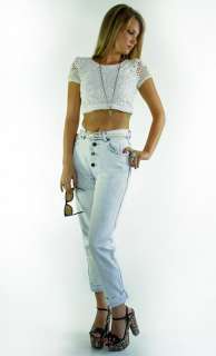 vtg 80s S Sasson ACID WASH High Waisted SKINNY Slim DENIM Jeans Button 