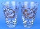Vintage Libbey Glass Golden Rose 2 Tumblers Highball