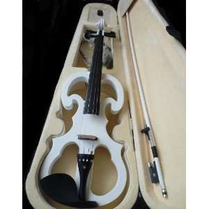 com pure white handmade electric violin musical instrument 4/4 Violin 