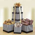   holiday gift basket tower ghirardell chocolate popcorn cookies nuts