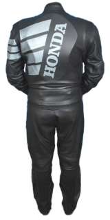 2PC Honda Motorcycle Leather Racing Suit Black Size 42  