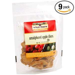 Wild Oats Natural Unsulphured Apple Slices, 4.25 Ounce Bags (Pack of 9 