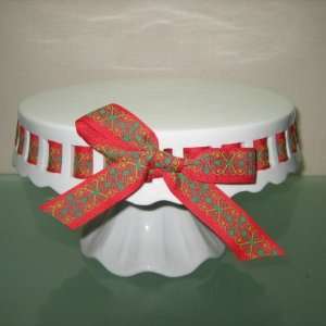 RIBBON DAMASK 12 FOOTED CAKE STAND 