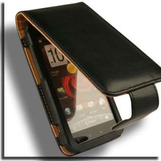 Leather Case for HTC Droid Incredible 2 Black Belt Clip  