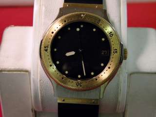HUBLOT MDM GENEVE 18K gold and stainless steel on rubber band 