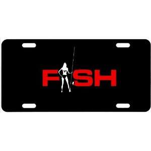  Girl Fishing License Plate 