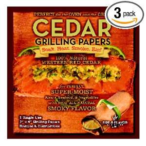 FIRE & FLAVOR Western Red Cedar Grilling Papers, 8 Count Packages 