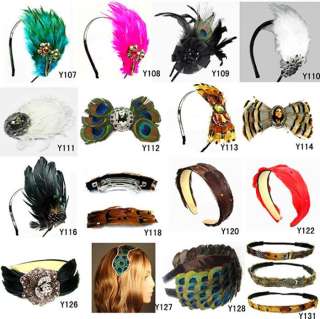 Fashion Feather Headband Hair Band 3 Colors Available  