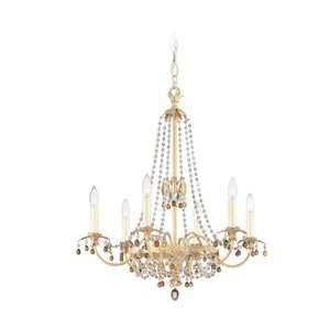   Tier Chandelier in French Gold with Amethyst crystal