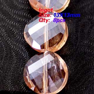   13*13mm Lot 8pcs Spark Pinky Jewelry Make Crystal Loose Ingot beads