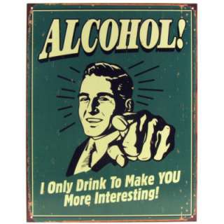 Alcohol Tin Sign   Beer   Metal Bar Poster   Humor  