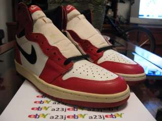 1994 Vintage Nike Jordan I Whi Blk Red sz9 Sample PE OG  