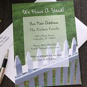  Personalized Picket Fence Moving Announcement Cards 