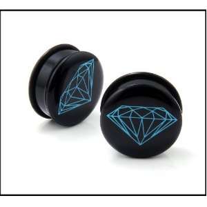 Diamond Design Logo Single Flare O Ring Solid Ear Plugs Gauges Solid 