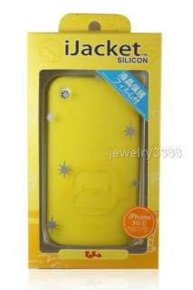Yellow soft silicone skin case for apple iphone 3G 3GS  