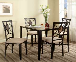   Laminate & Metal Frame Dining Room Kitchen Table And 4 Chairs ~New