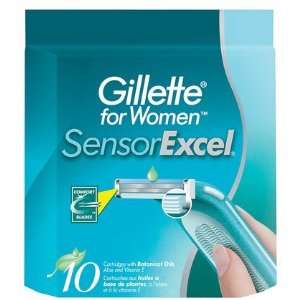 Gillette SensorExcel Refill Cartridges for Women 10 ct (Quantity of 3)