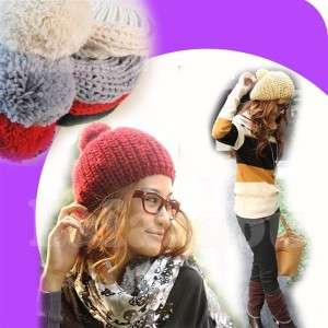 Fashion Beanie Knitted Knitting Wool Autumn Winter Warm Hat Cap #White 
