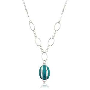  Argento Vivo Caged Stones Turquoise Faceted Oval Stone 