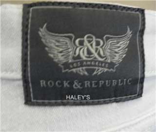 Rock & Republic Los Angeles White Stella Albus Blue Jeans 23, 24, 25 