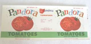 Pandora Ohio Tomato Can Label Garden Spot Lot of 12  