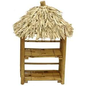  Bamboo54 5444 Natural Bamboo Folding CD Rack with Thatch 