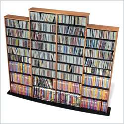 Prepac Quad Width CD DVD Media Storage Wall Unit Oak & Black Finish 