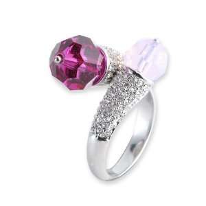  Bombata Swarovski Crystal Ring   Purple Jewelry