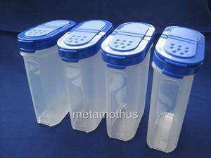 Tupperware Large Spice Container Set 4 Blue New  