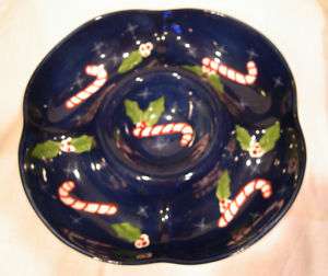 NEW Laurie Gates Christmas Twilight large divided Serving BOWL candy 