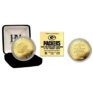  Green Bay Packers 4 Time Super Bowl Champions 24KT Gold 