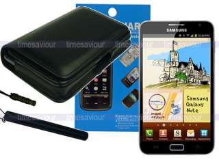 Black Leather Case w Belt Clip+Screen Protector+Stylus for Samsung 