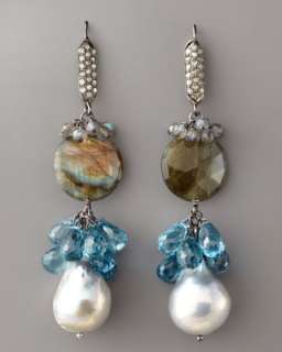 Diamond & Multi Stone Drop Earrings