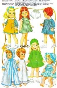 Vintage Doll Clothes Pattern 9061   13 ~ Baby Face   Betsy Wetsy 