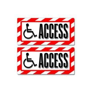 Wheelchair Handicapped Disabled Access Sign   Alert Warning   Set of 2 