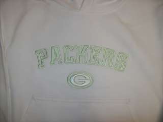 Description Girls 80/20 hoodie with light green embroidered logo 