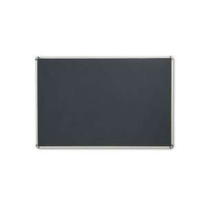 Euro Style Bulletin Board, High Density Foam, 72 x 48, Black/Aluminum