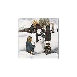  Holiday   Children with Snowman   10 pt   5 3/4 x 8   18 cards 