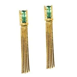 Fringed Green CZ Earring by Lee Angel Jewelry