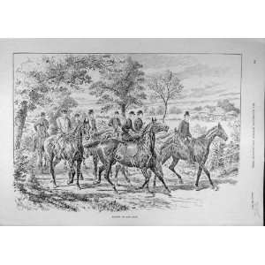  1891 Lessons On The Road Horse Riders Riding Print