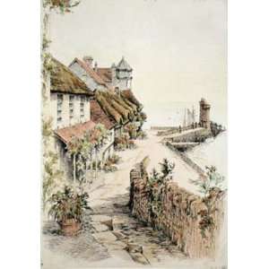  Lynmouth, Devon Etching , Topographical Engraving 